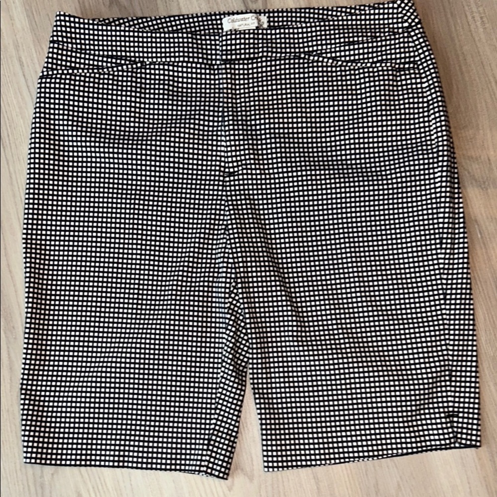 Coldwater Creek Checkered Window Pane Short 12 Black White Casual Timeless